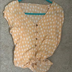 Yellow polka dot blouse